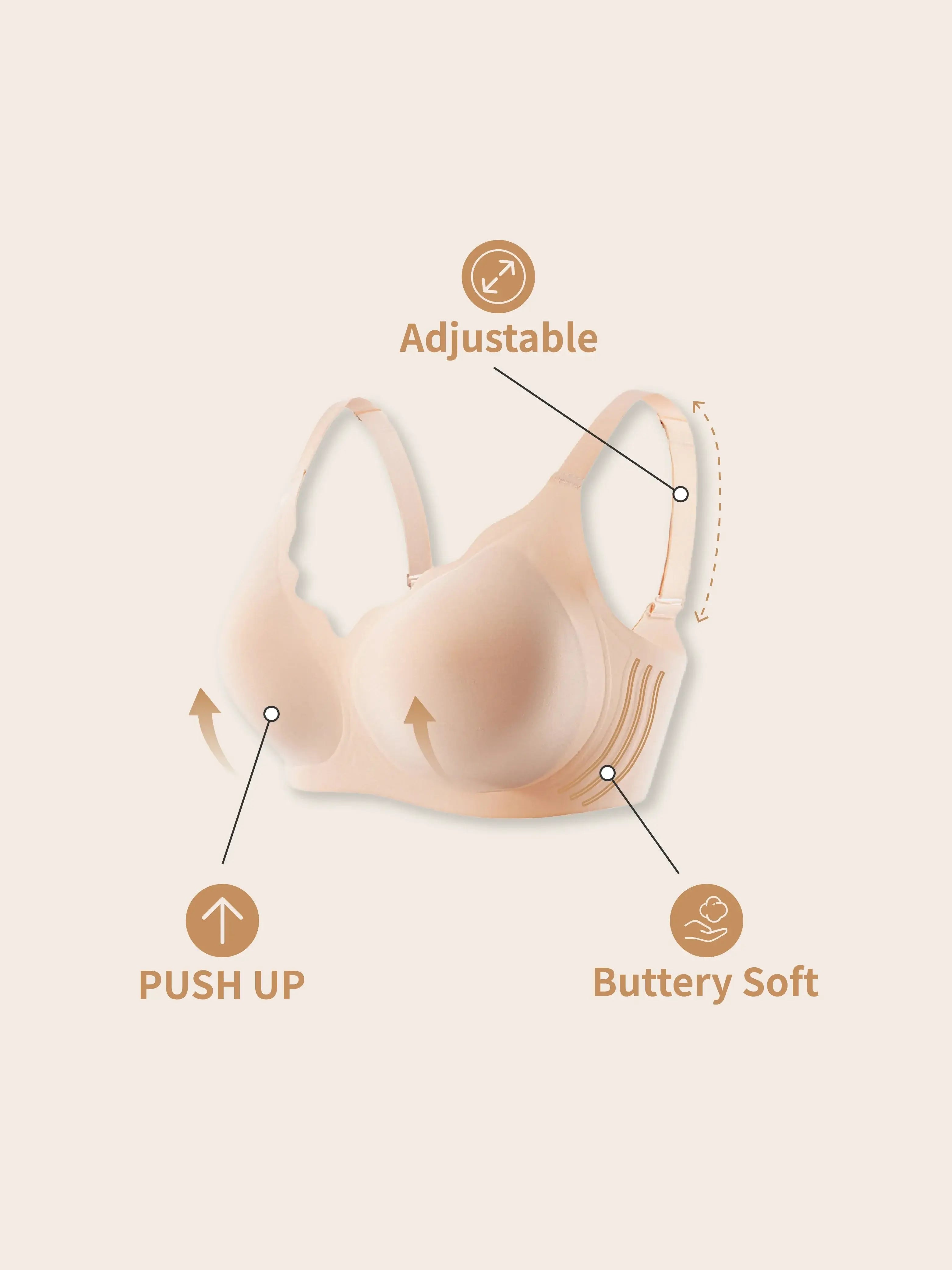 Texture detail of Deep V Scalloped Bra fabric – wireless seamless finish