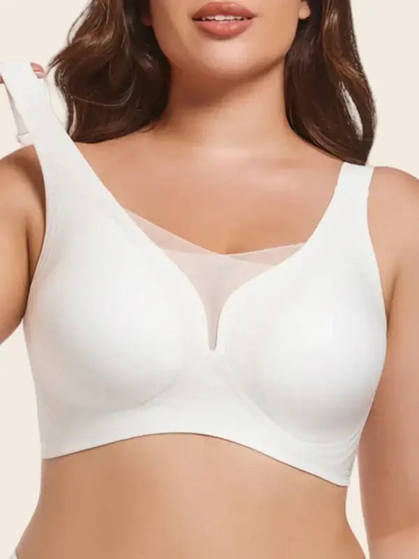 Plus Size V Neck Wireless Bra