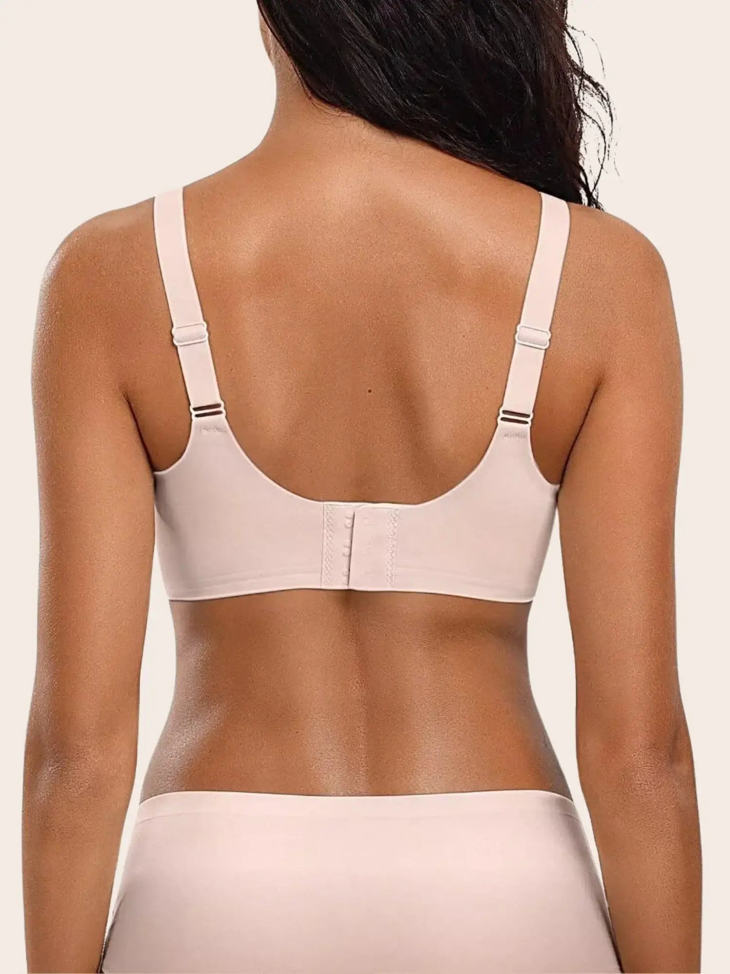 Side view of Deep V Scalloped Wireless Bra showing profile and support