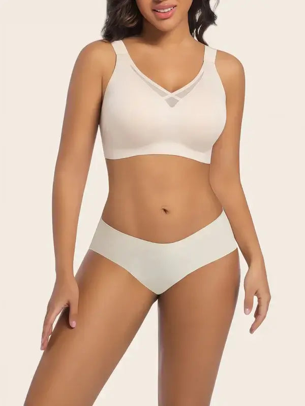 Plus Size Mesh Seamless Wireless Bra