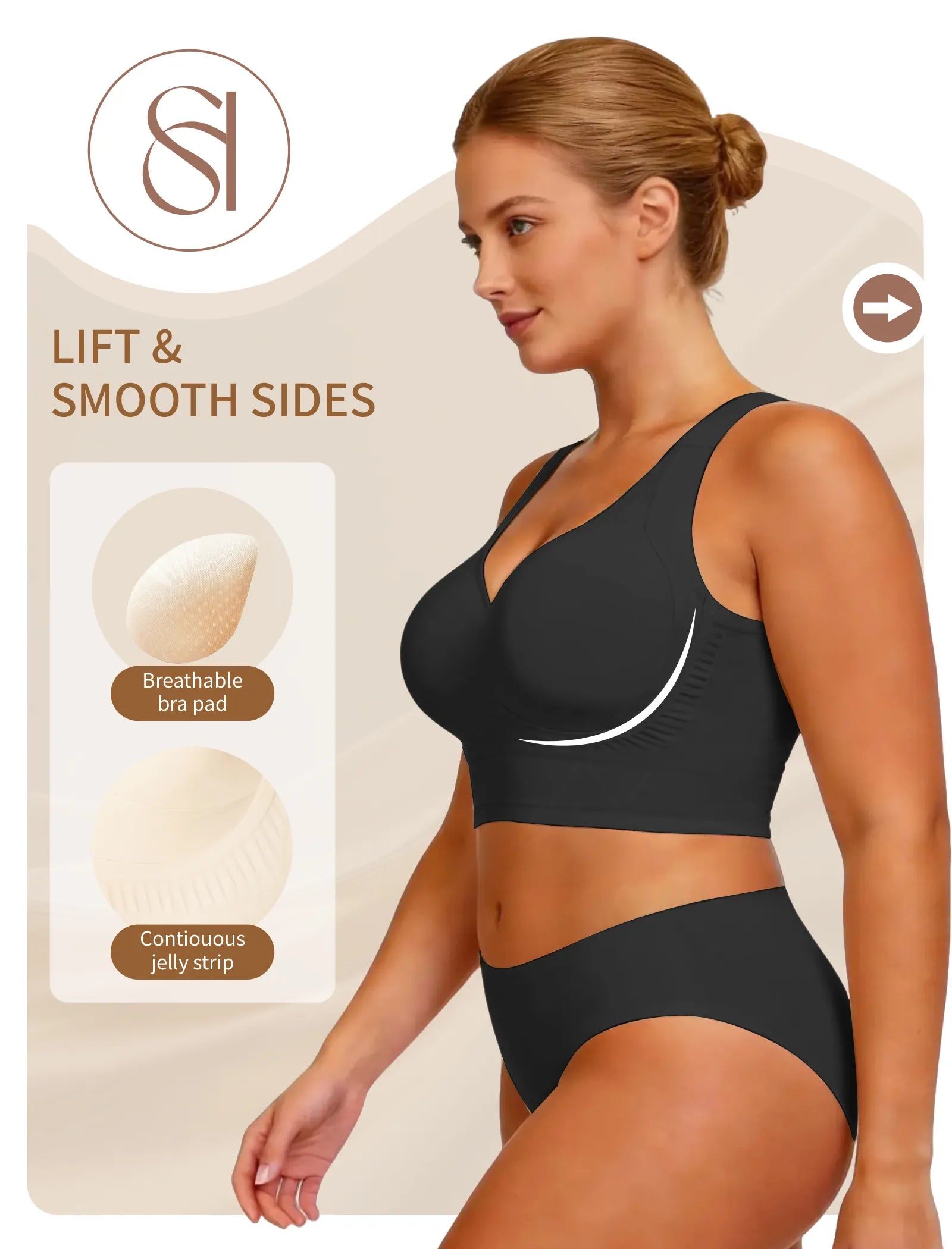 Plus Size Back Fat Smoothing T-Shirt Bra