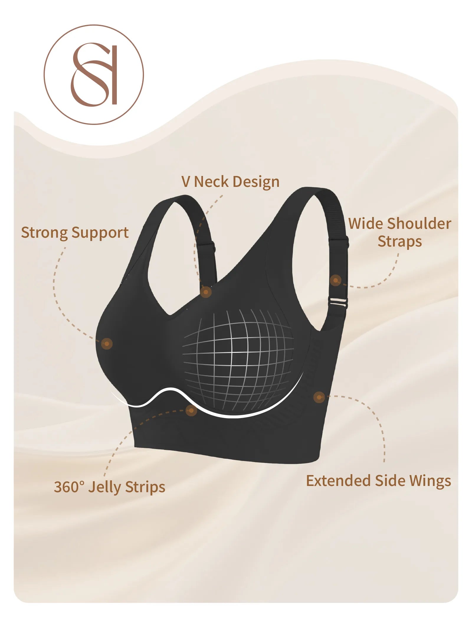 Plus Size Back Fat Smoothing T-Shirt Bra