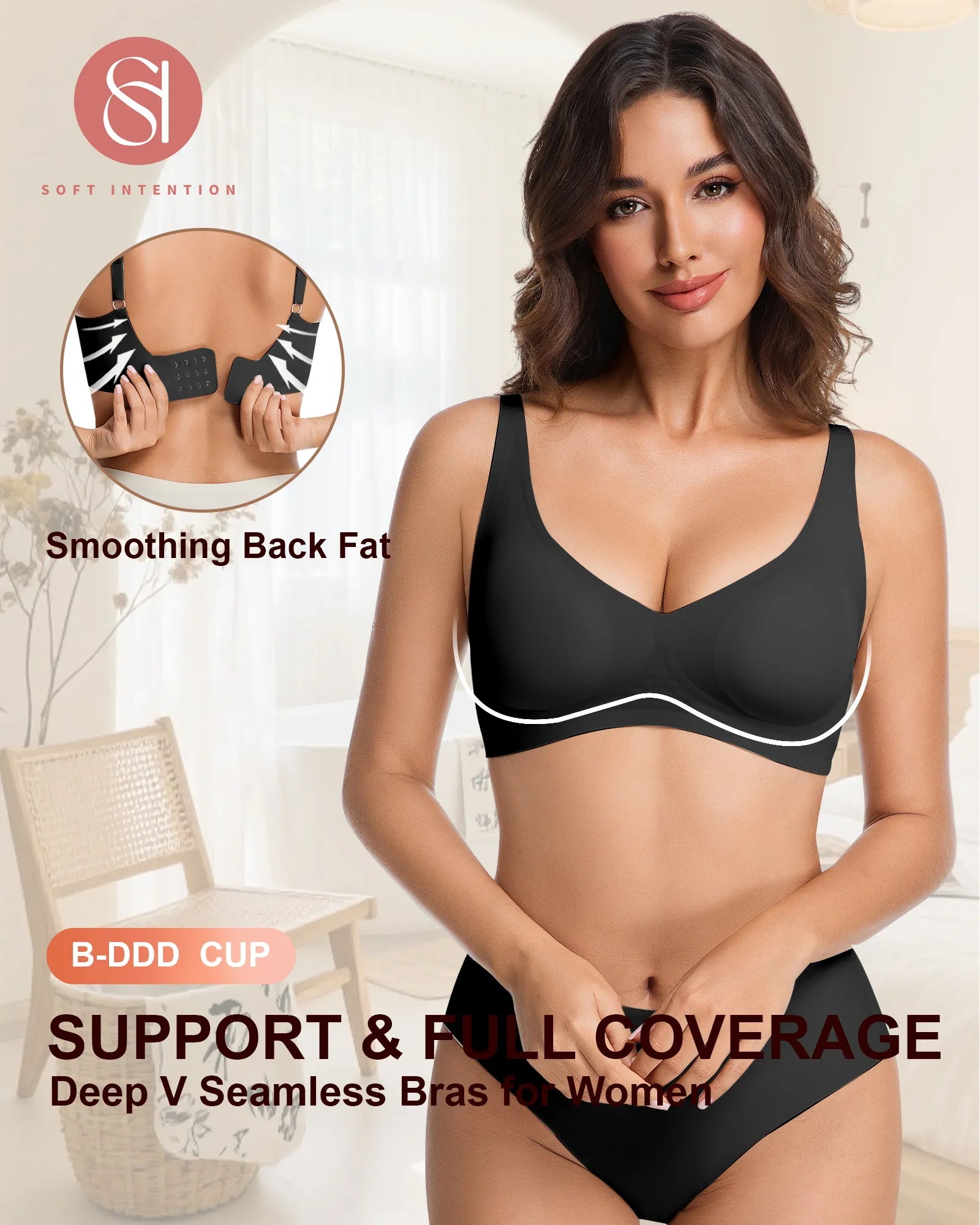 V Neck Jelly Bra with Back Clasp