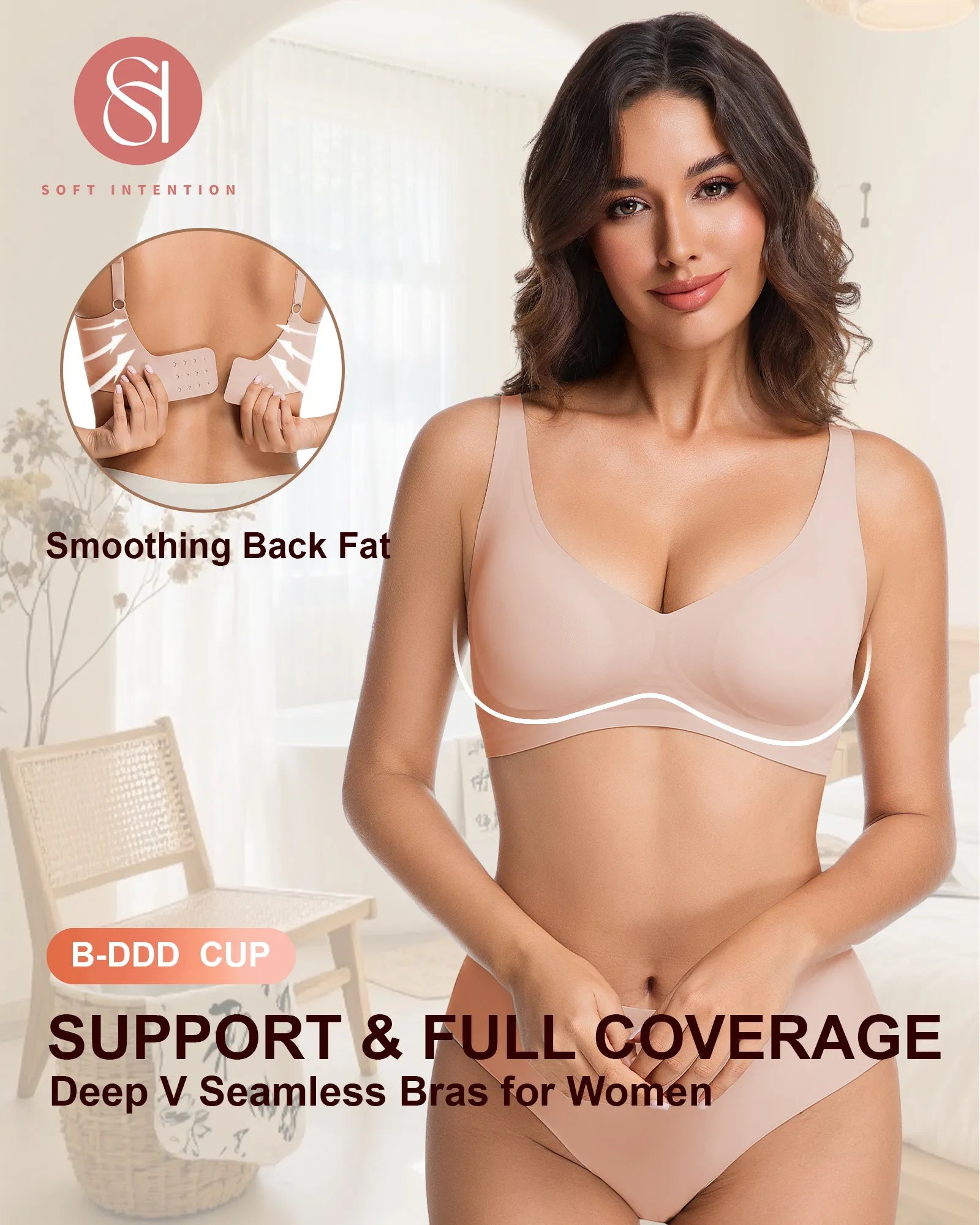 V Neck Jelly Bra with Back Clasp
