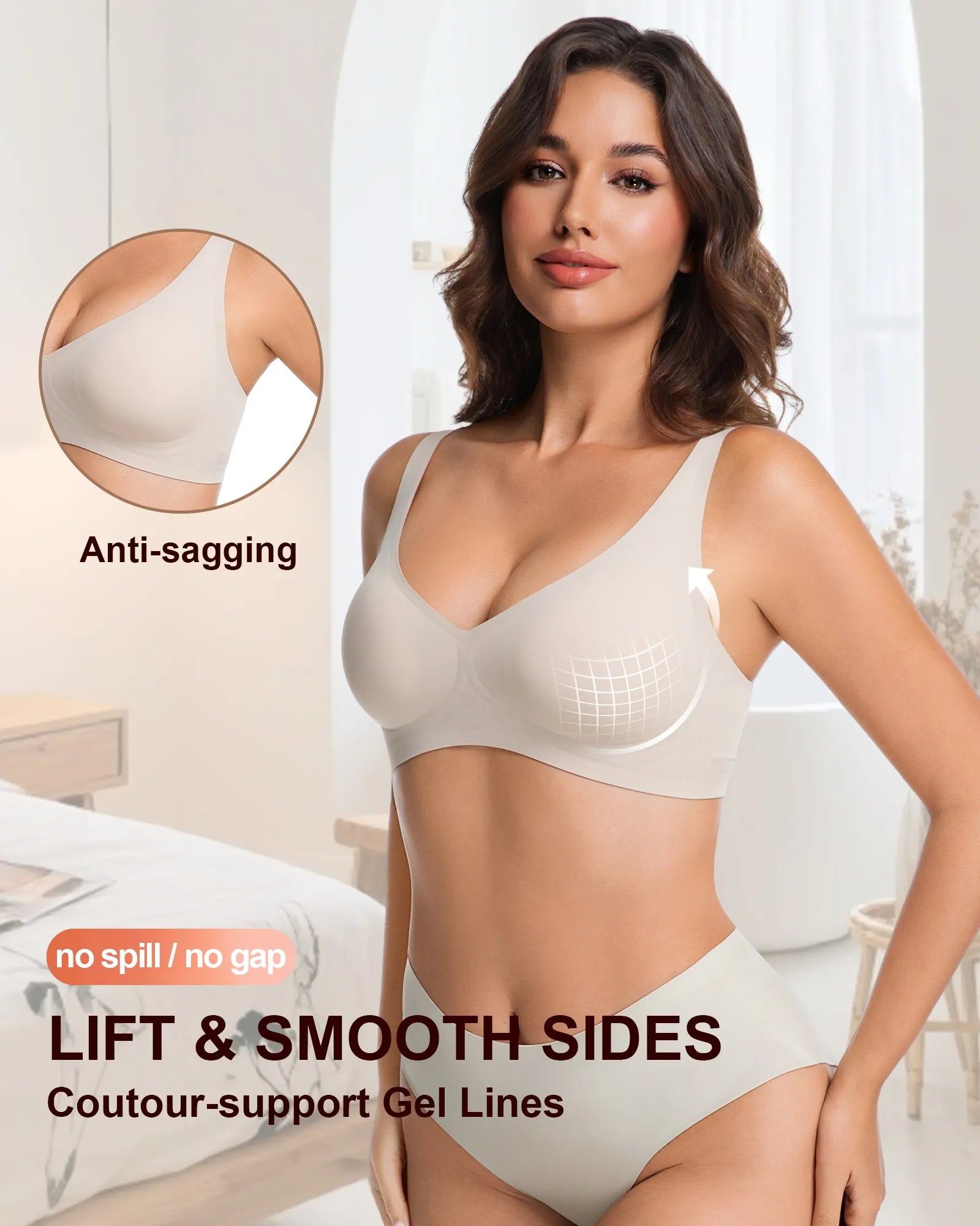 V Neck Jelly Bra with Back Clasp