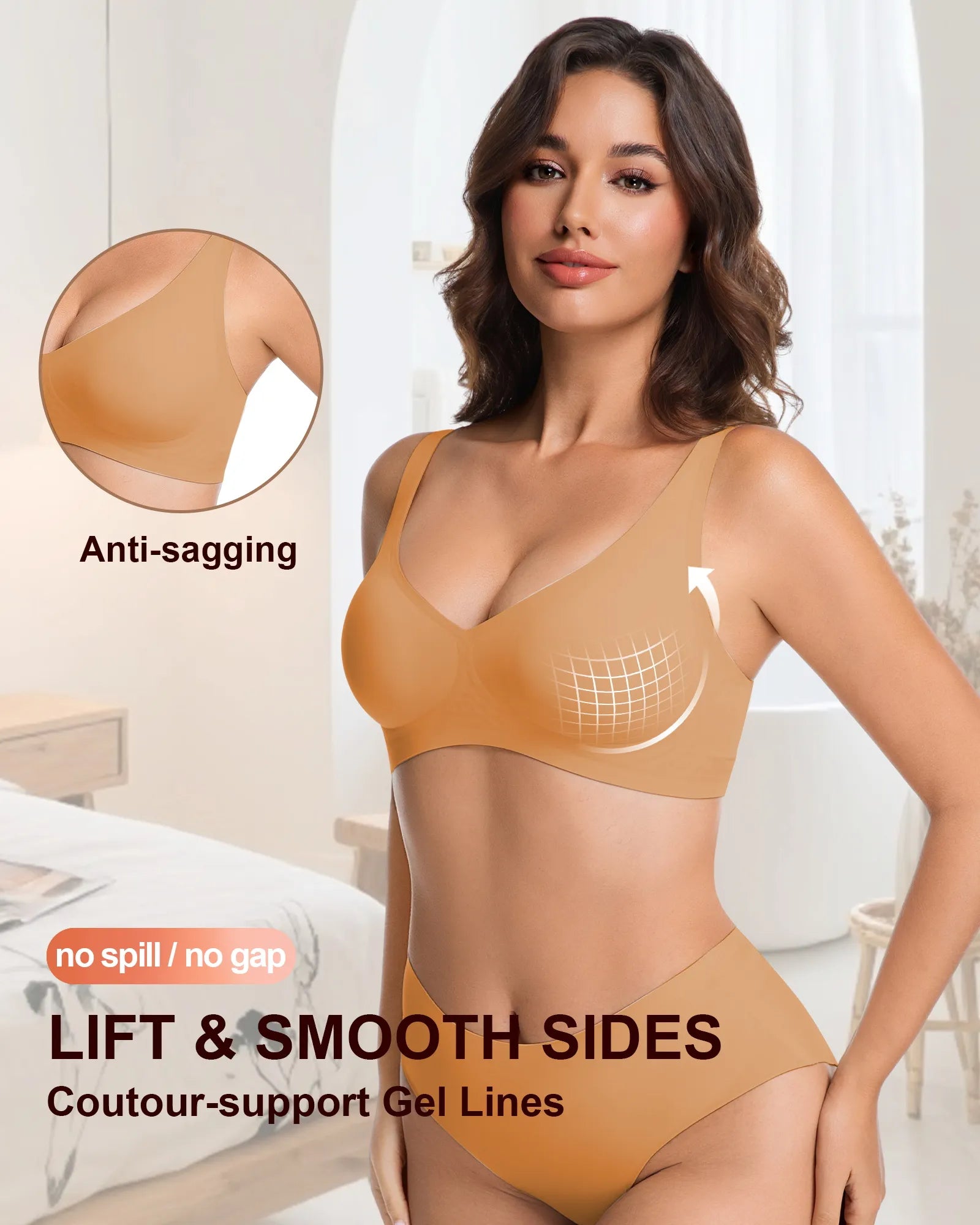 V Neck Jelly Bra with Back Clasp