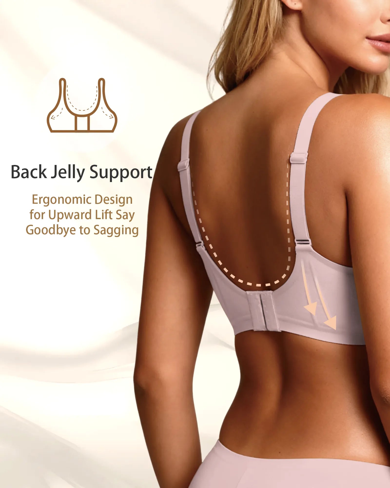 V Neck Scalloped Wireless Bra