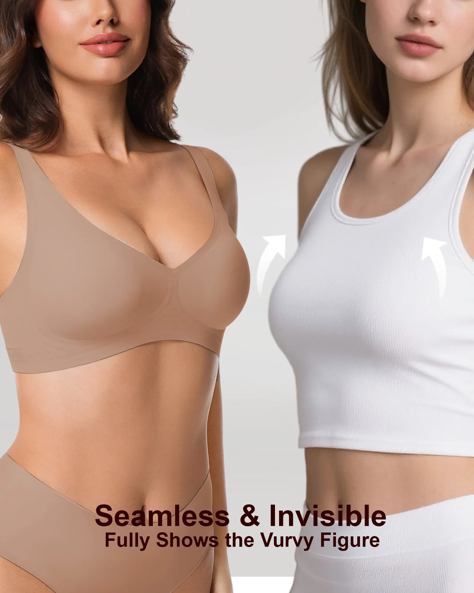V Neck Jelly Bra with Back Clasp