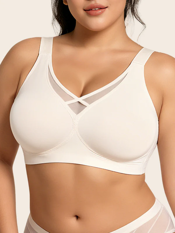 Plus Size Mesh Seamless Wireless Bra