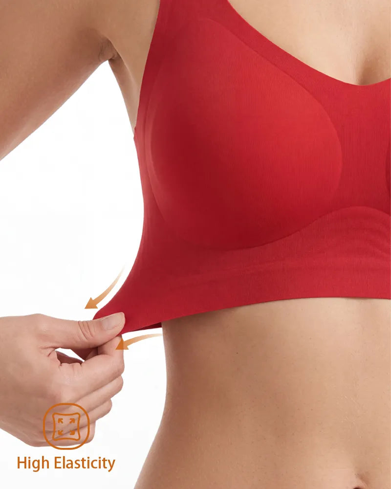 Women's Holiday Special Red Wireless Jelly T-Shirt Bra - Soft Intention-Details-4