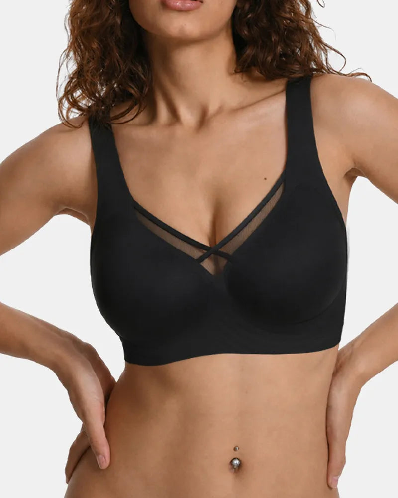 Plus Size Seamless Wireless Mesh Bra