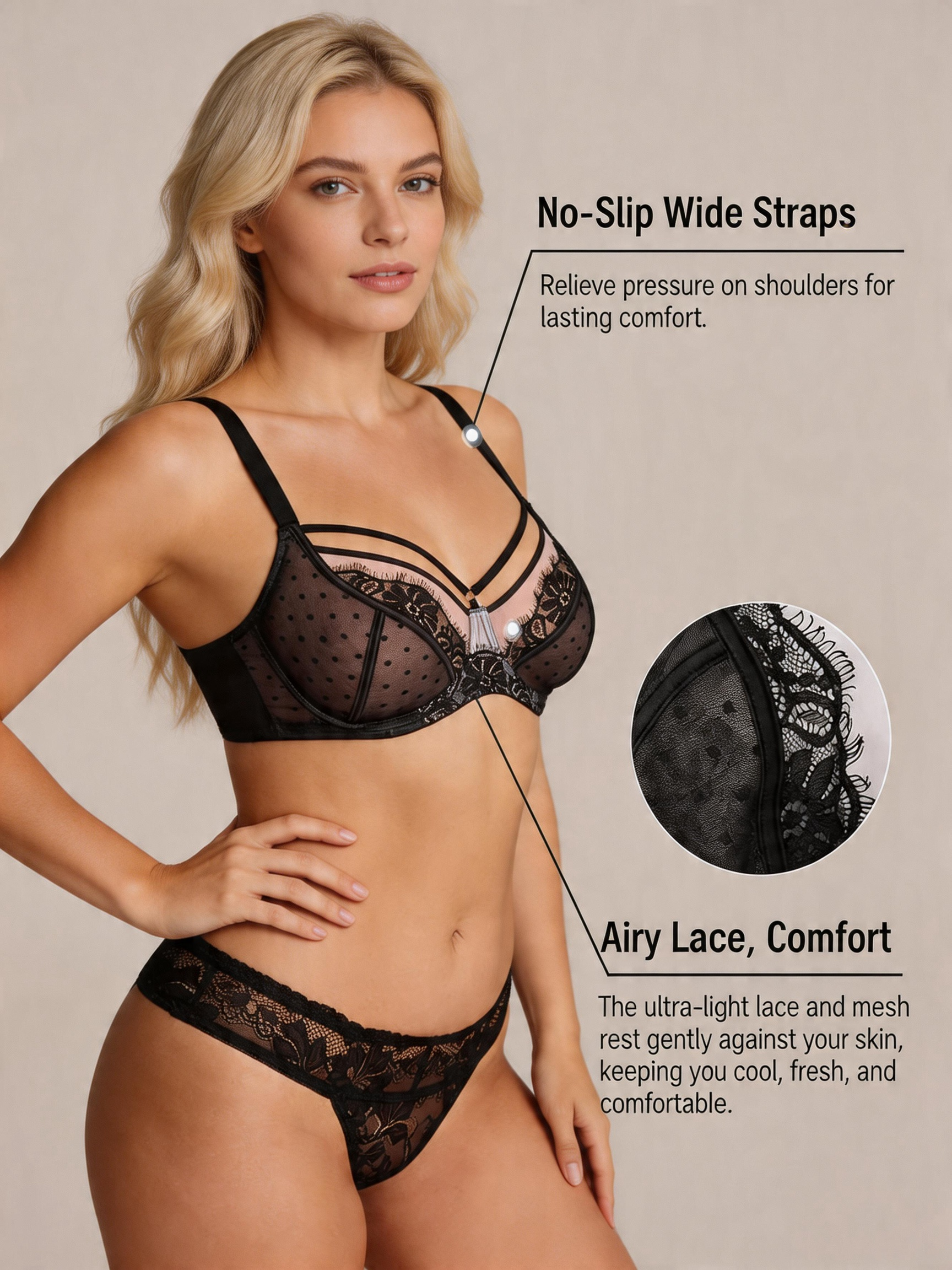 Airy Lace Minimizer Bra with Natural Lifting Support