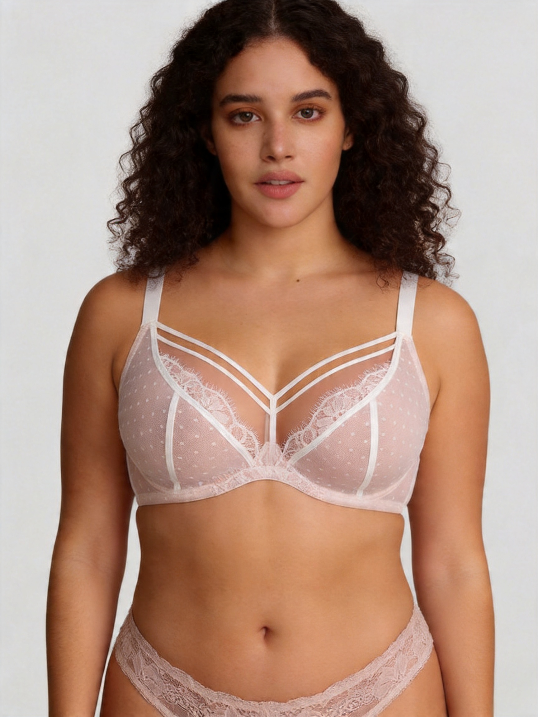 Natural Lifting Support Airy Lace Minimizer Bra