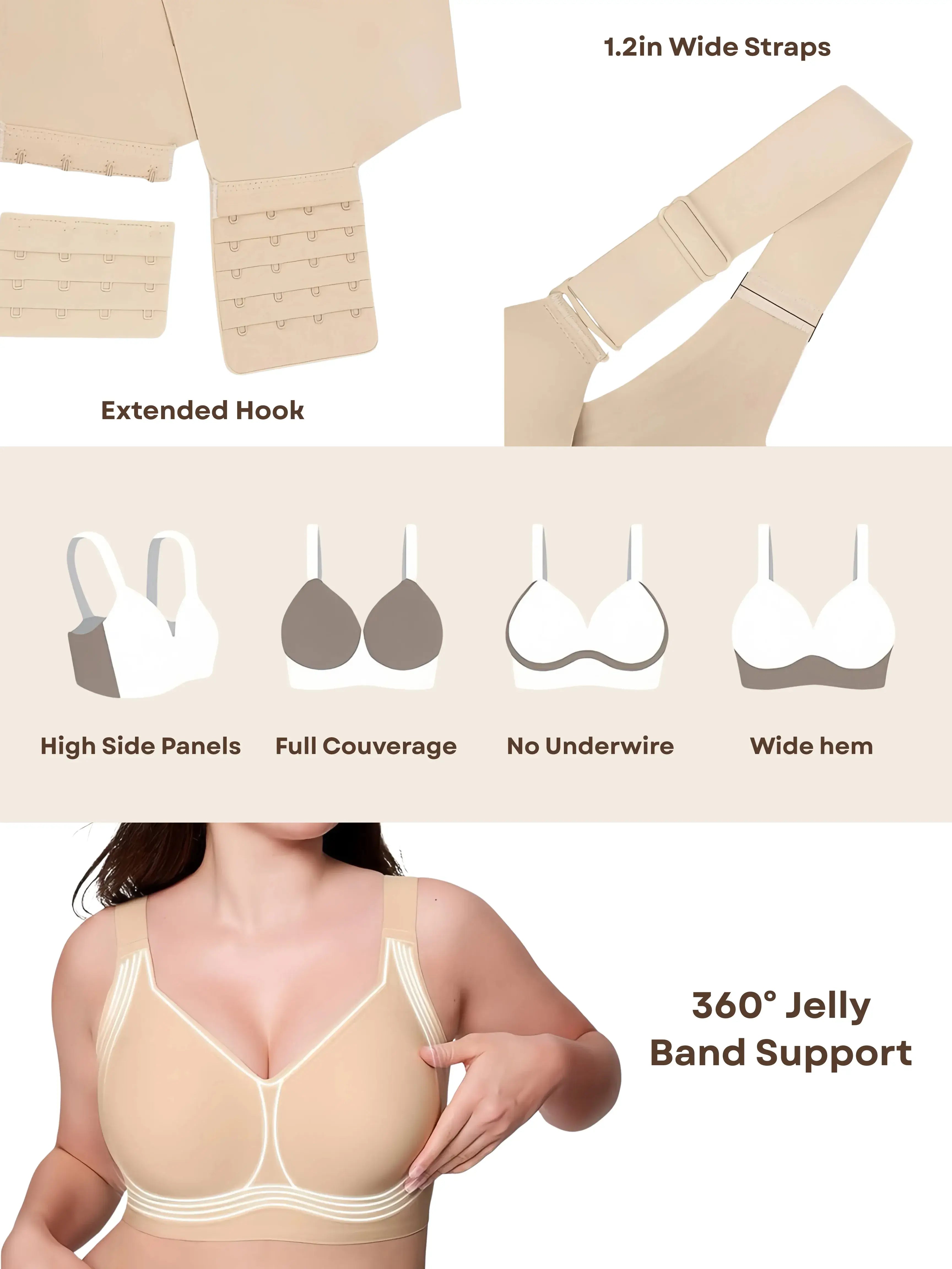 Wireless Push Up Jelly Bra Full Coverage No Underwire Seamless