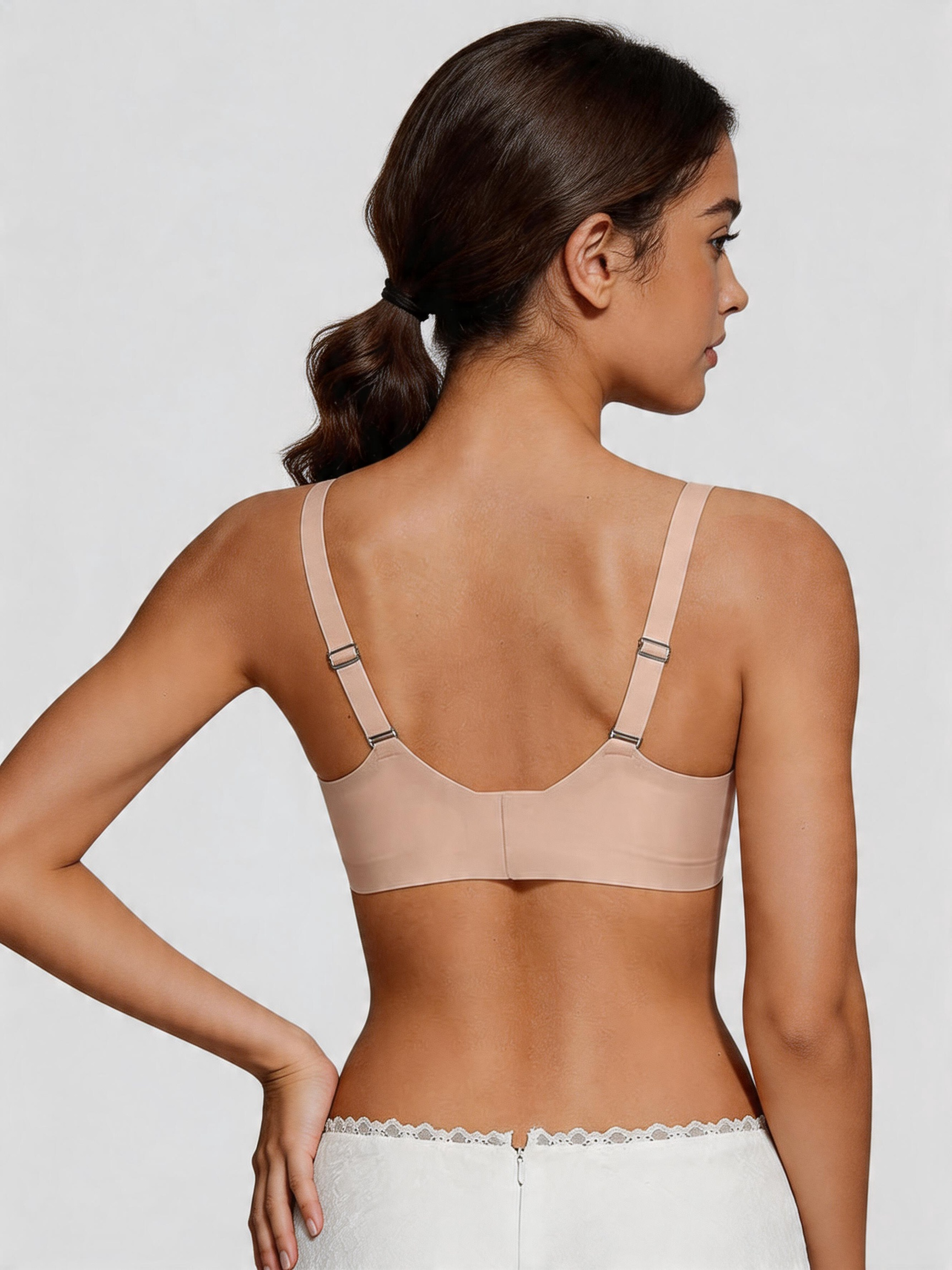 W Shaped Jelly Strip Lift Seamless Wireless Plunge Bra