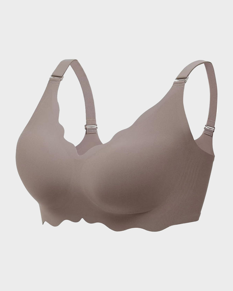 Scalloped Seamless Back Smoothing Support Jelly Bra