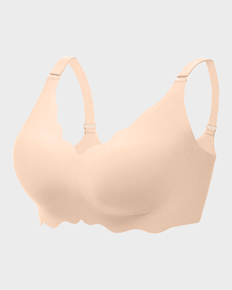 Scalloped Seamless Back Smoothing Support Jelly Bra