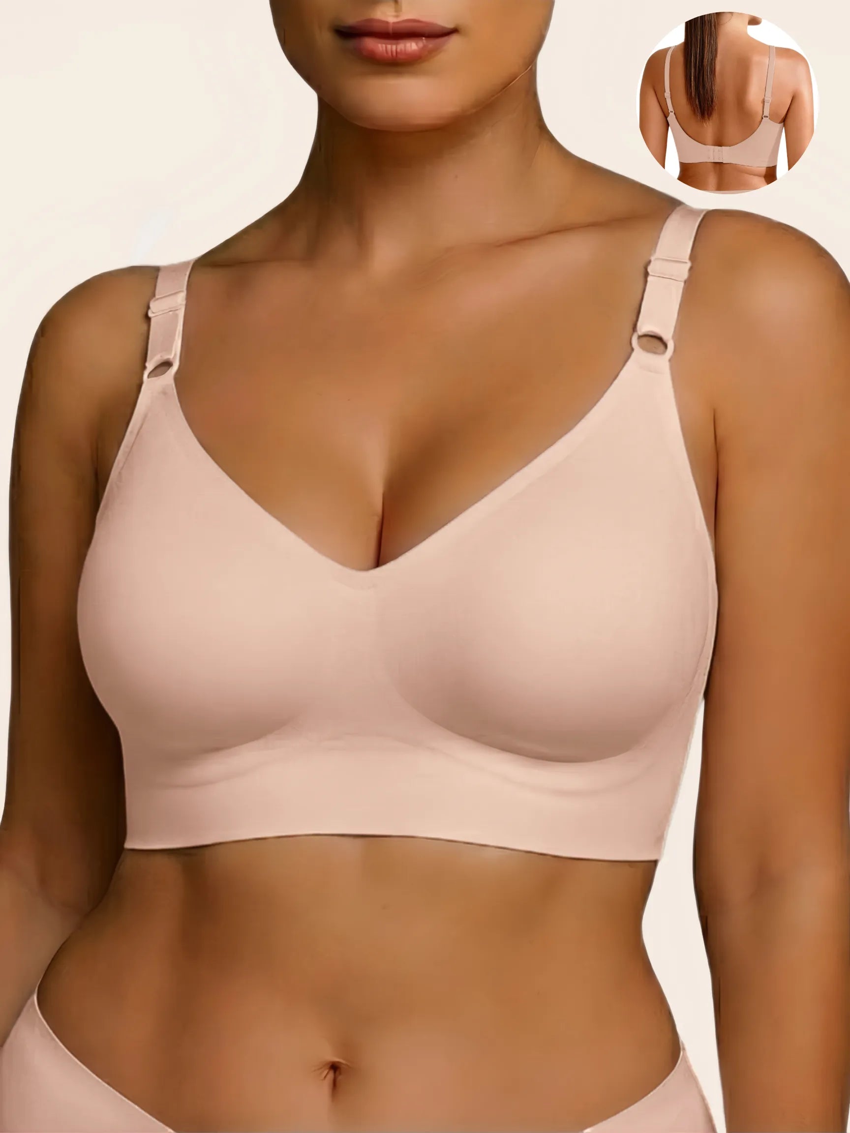 U Back No Underwire Seamless Push Up Bra Plus Size