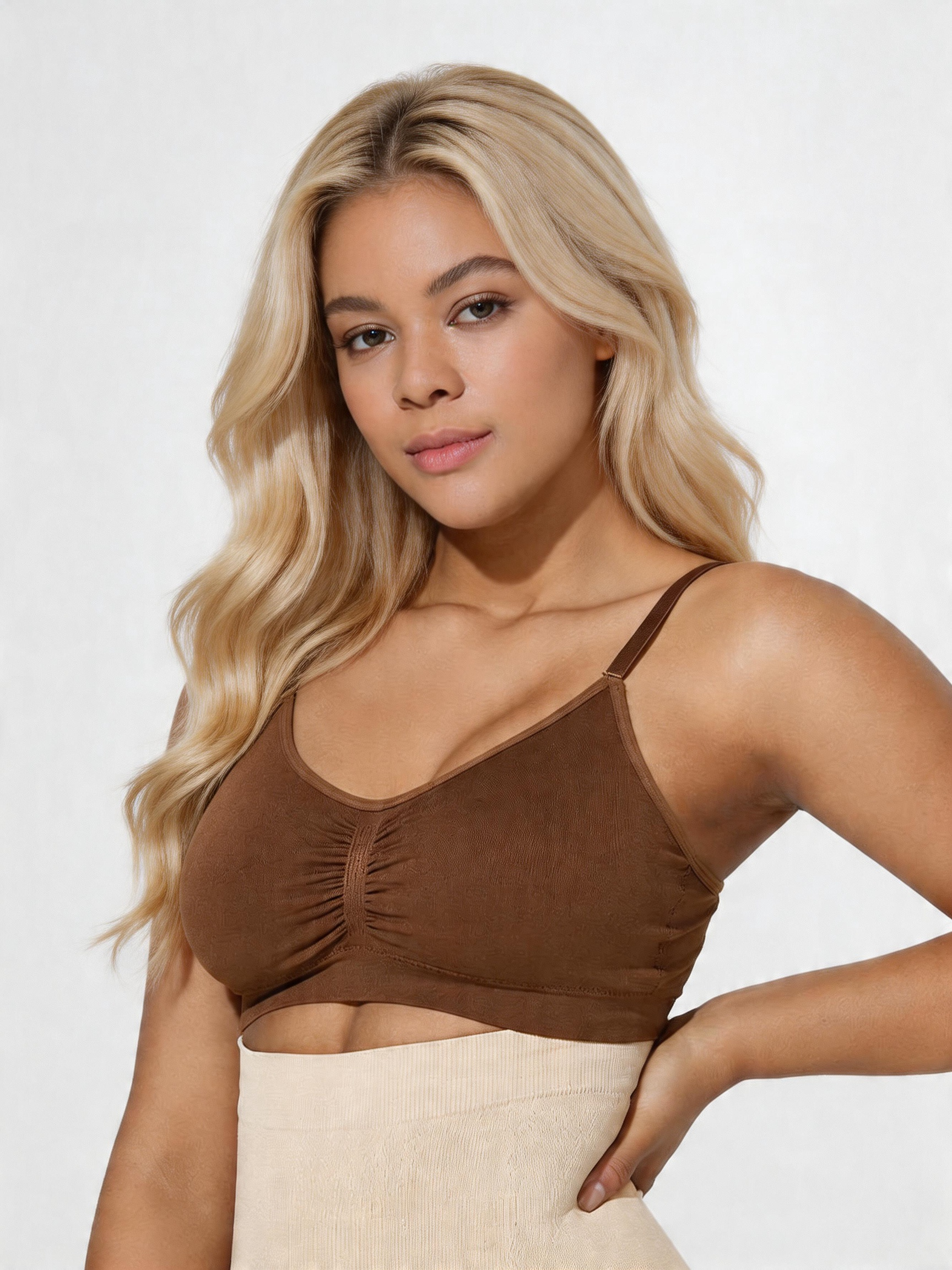 W Shaped Back Smoothing Support Wireless Sculpting Bra
