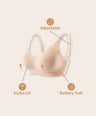 V Neck Scalloped Wireless Bra