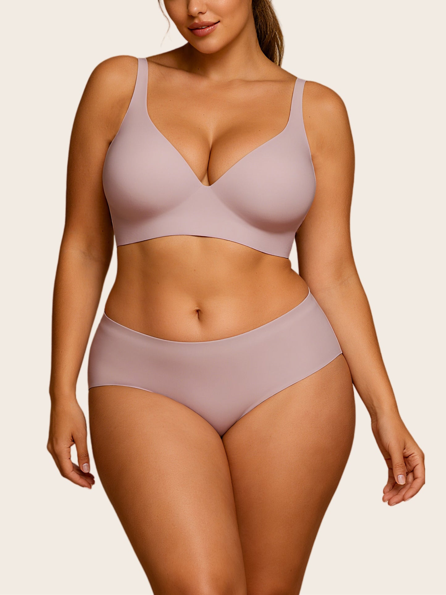 V Neck Seamless Comfort Matching Set