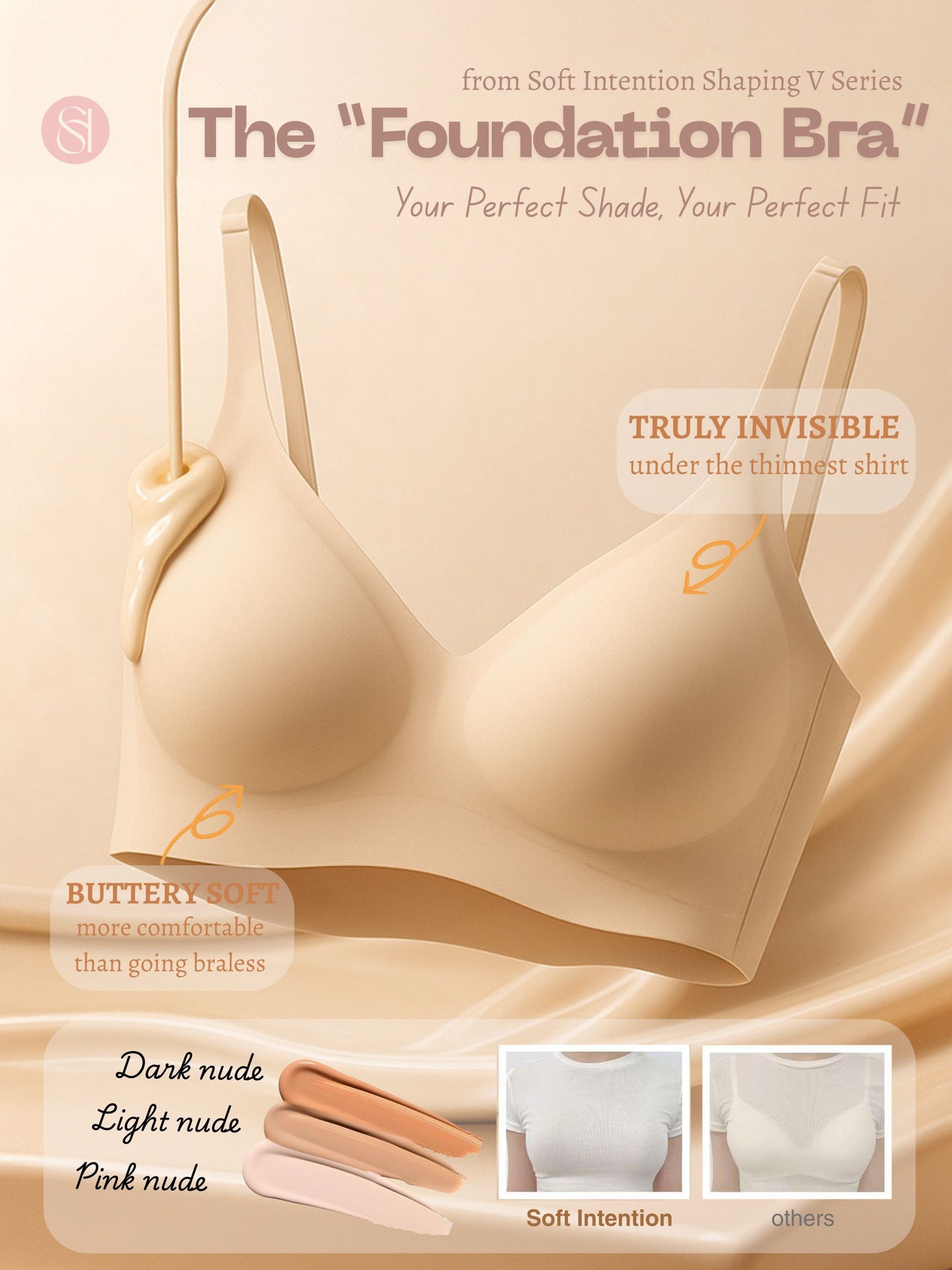 V Neck Jelly Bra