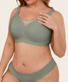 Plus Size Myst Mesh V Neck Wireless Bra