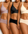 V Neck Seamless Comfort Matching Set