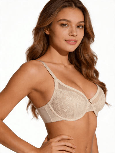 Lace Full Coverage Supportive Underwire Lift Minimizer Bra