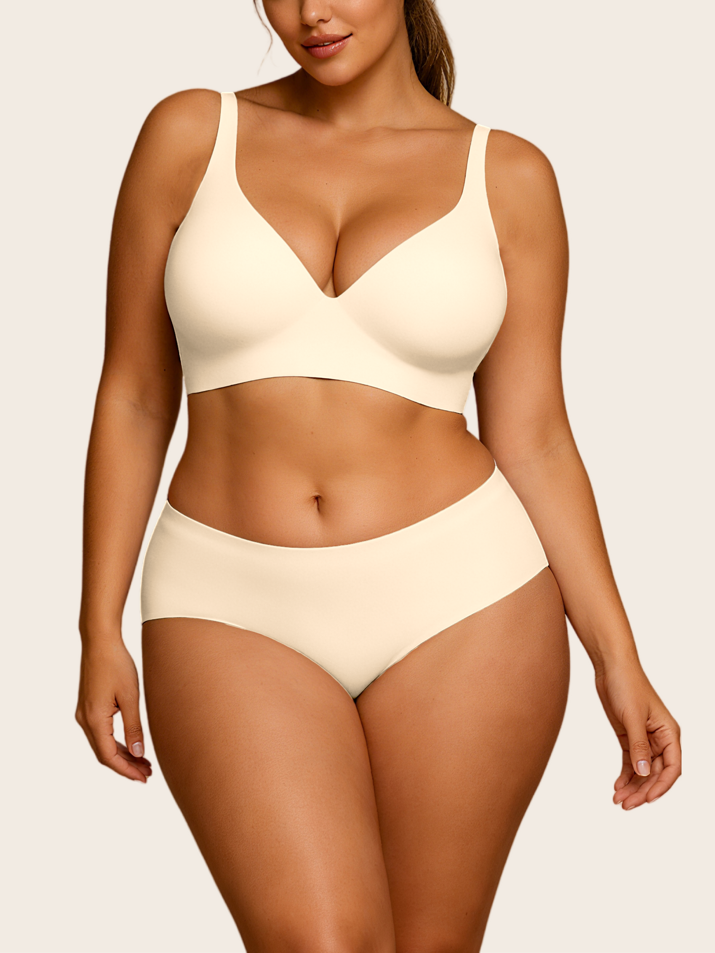 V Neck Seamless Comfort Matching Set