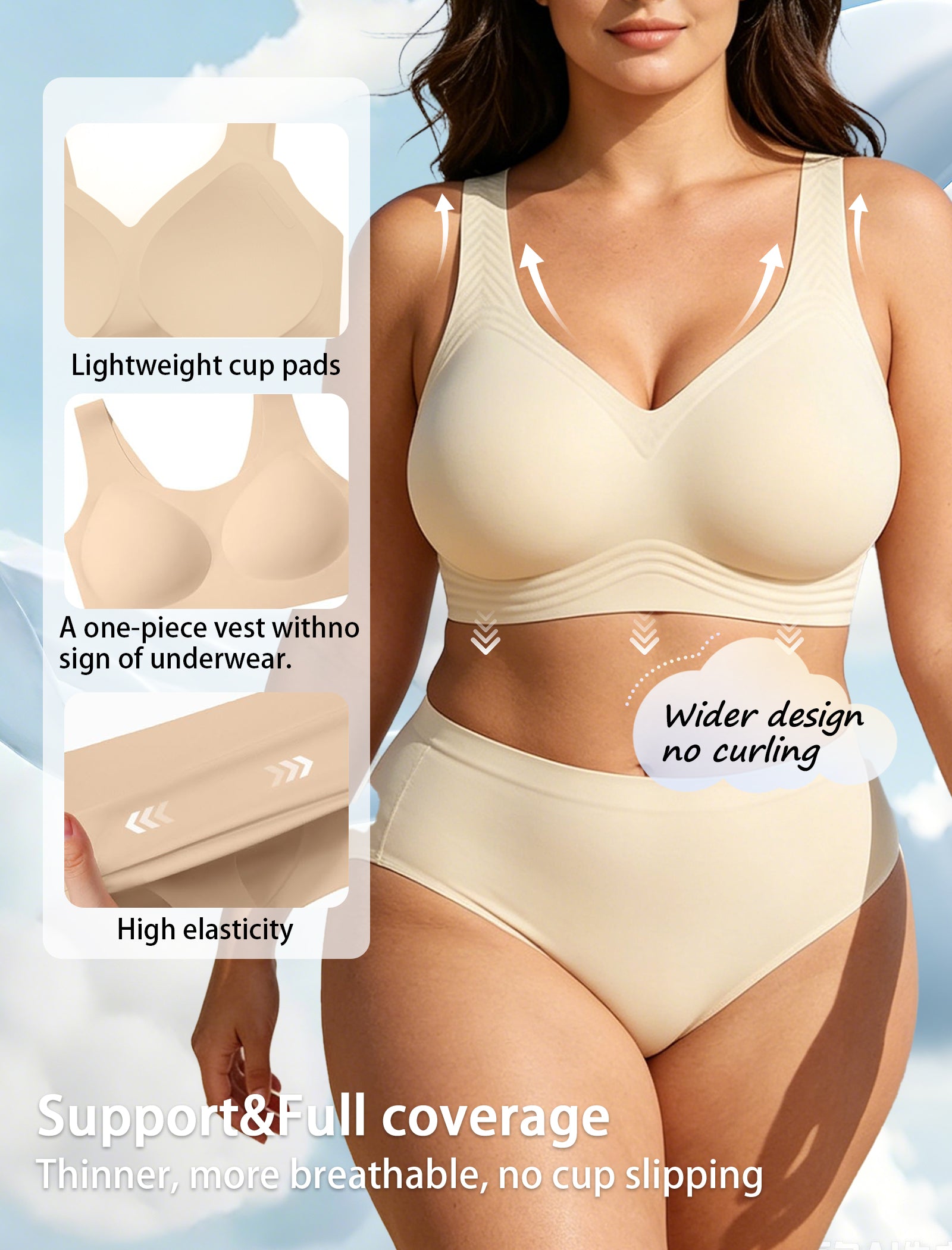 Upgraded Summer Jelly Wireless T-shirt Bra