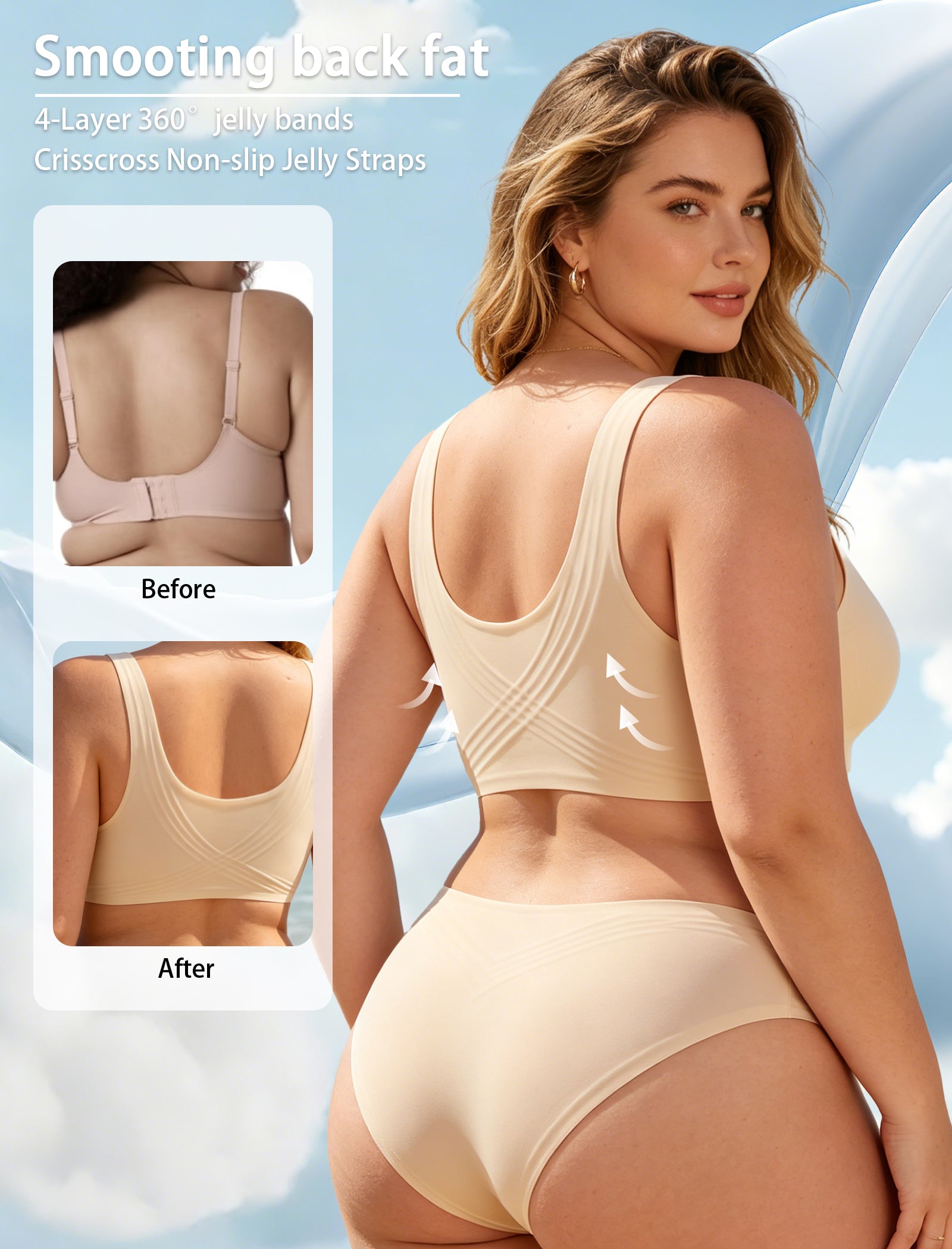 Upgraded Summer Jelly Wireless T-shirt Bra