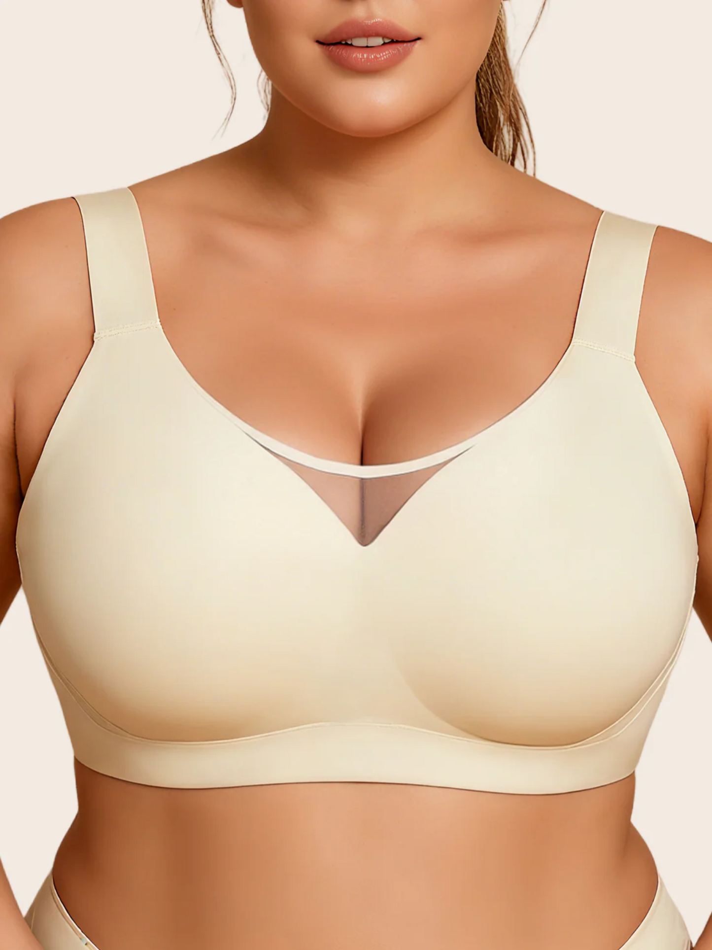 Plus Size Myst MeshV Neck Wireless Bra