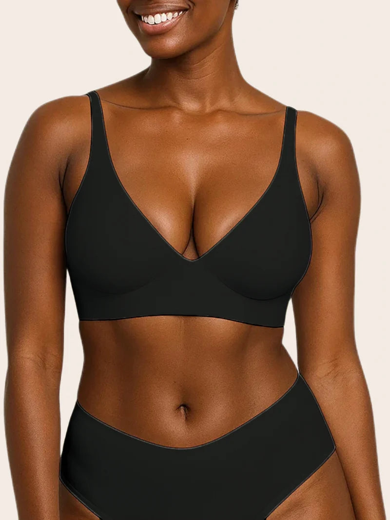 Deep V Jelly Wireless Bra