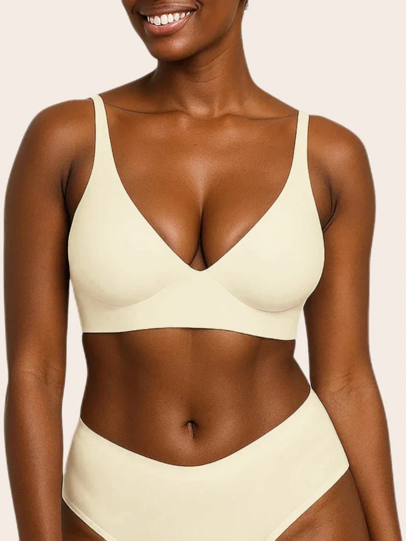 Deep V Jelly Wireless Bra