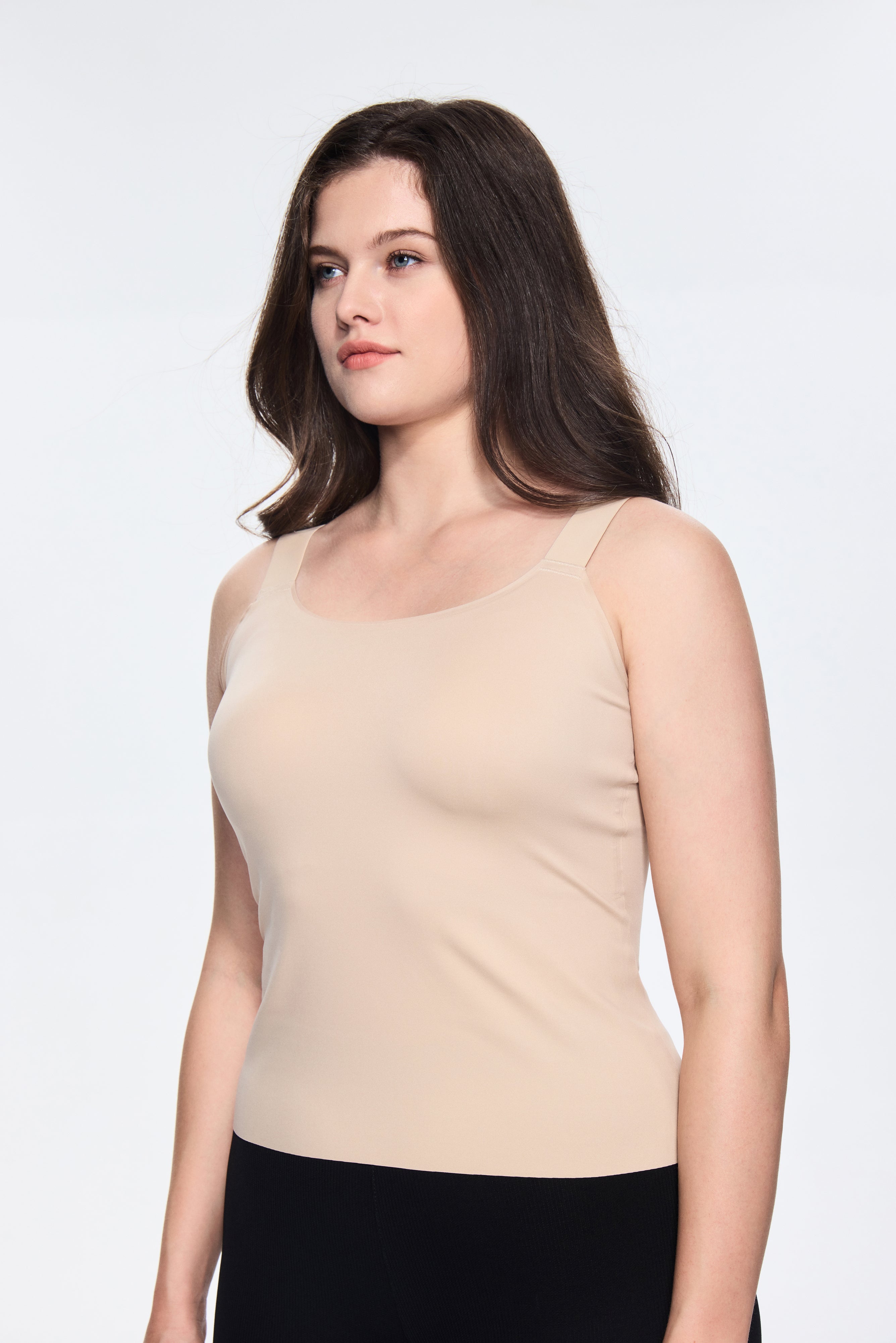 SOFT INTENTION In&Out Plus Size Cami with built-in bra - light skin