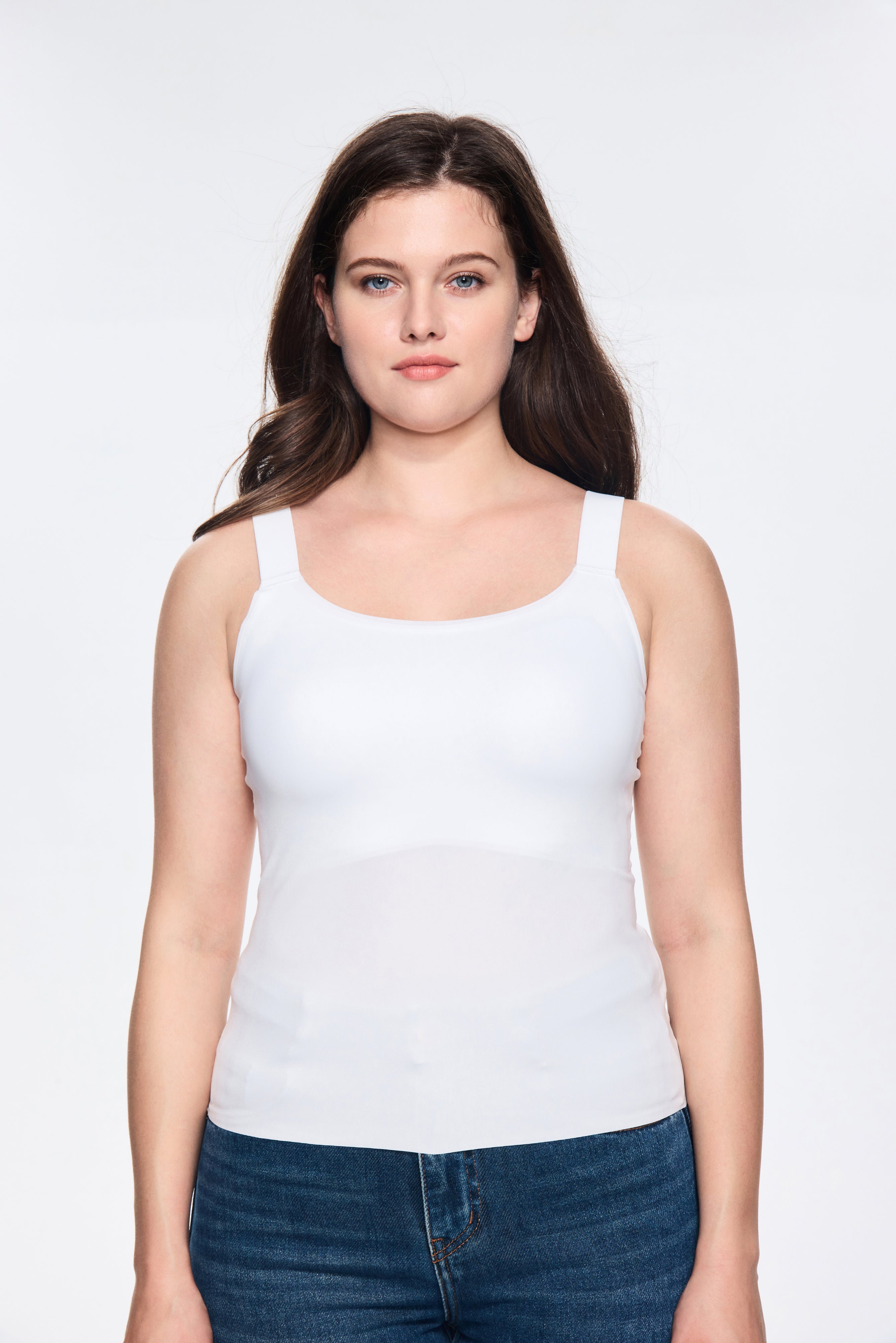 SOFT INTENTION In&Out Plus Size Cami with built-in bra - cream