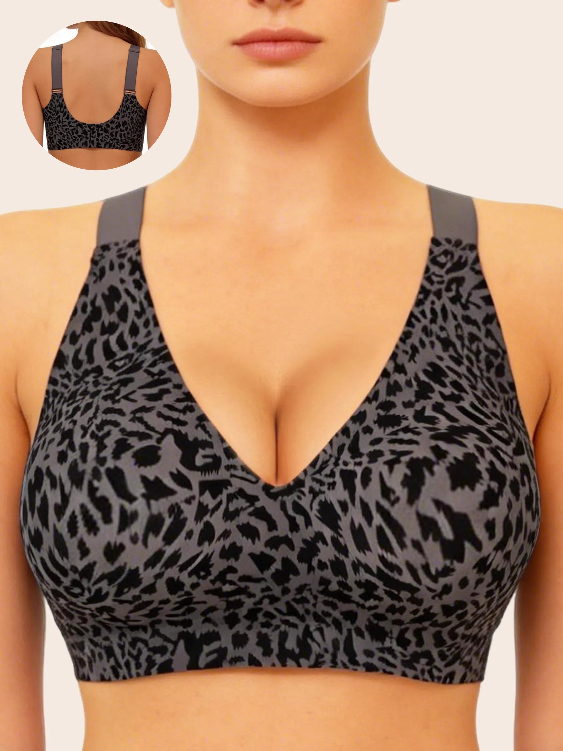 Leopard Print Wireless Support Bra