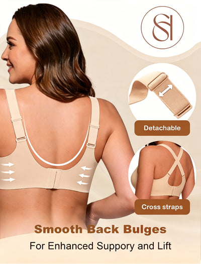 Wireless Full Coverage Seamless W-Shaped Jelly Strap Bra