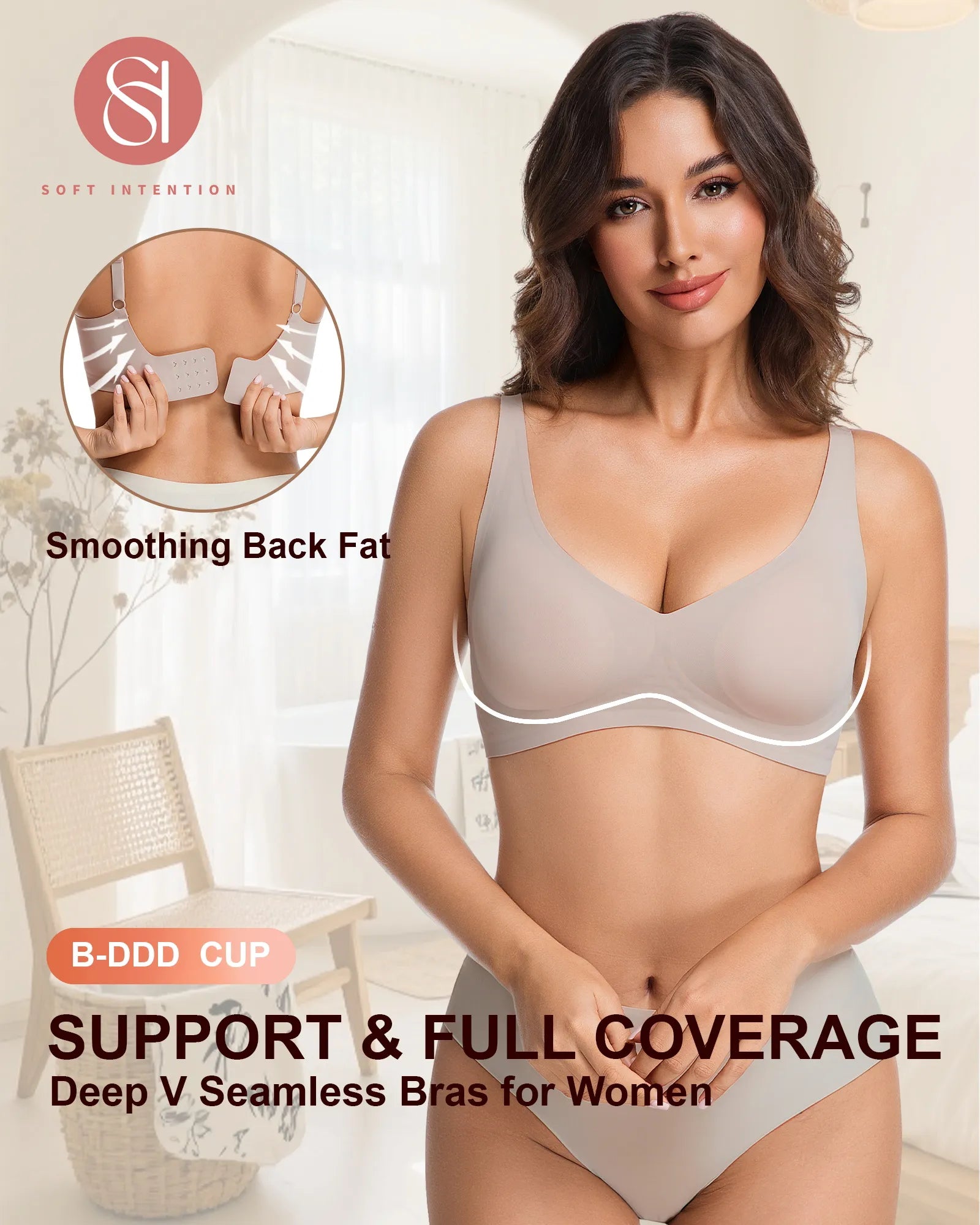V Neck Jelly Bra with Back Clasp