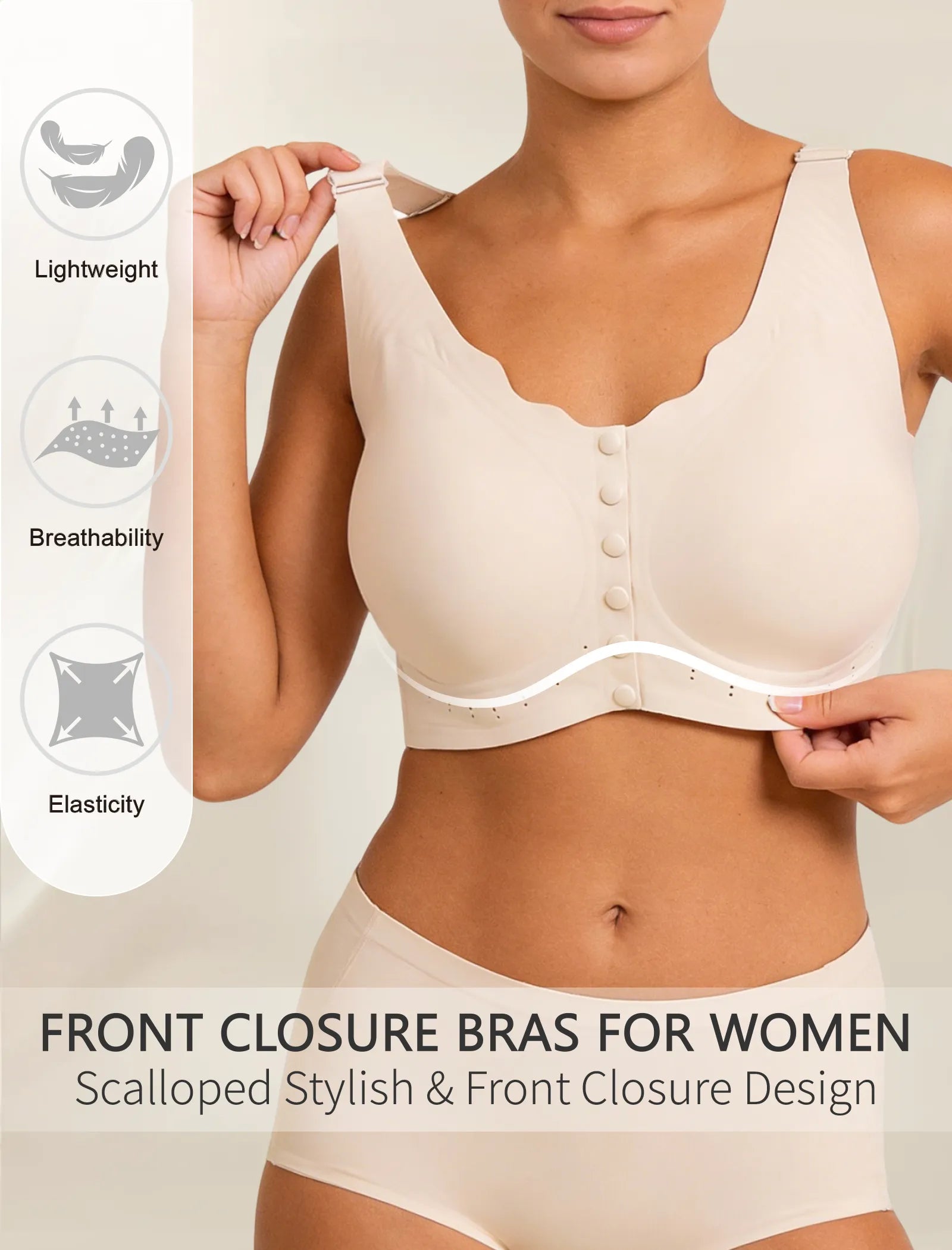 Plus Size Comfort Wireless Front-Close Bra