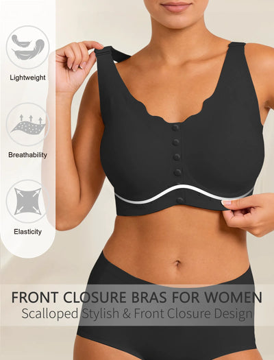 Plus Size Comfort Wireless Front-Close Bra