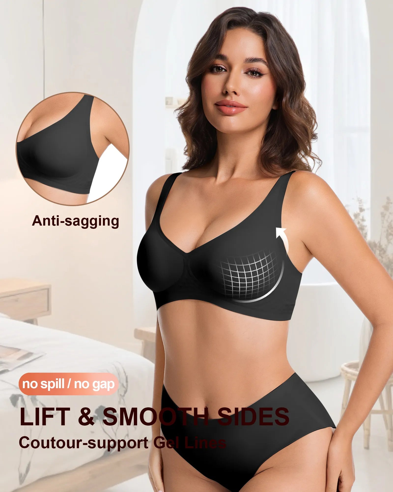 V Neck Jelly Bra with Back Clasp