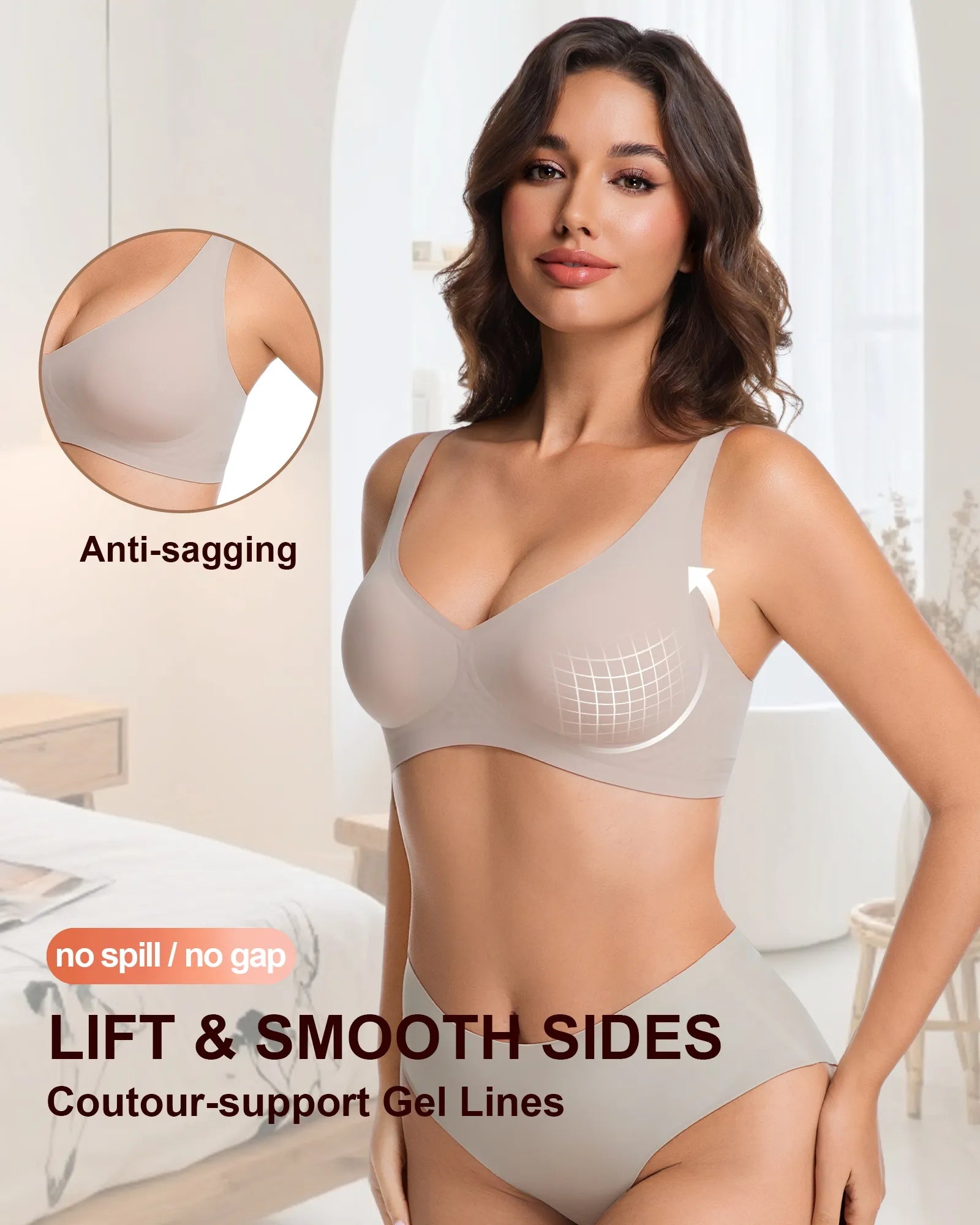 V Neck Jelly Bra with Back Clasp