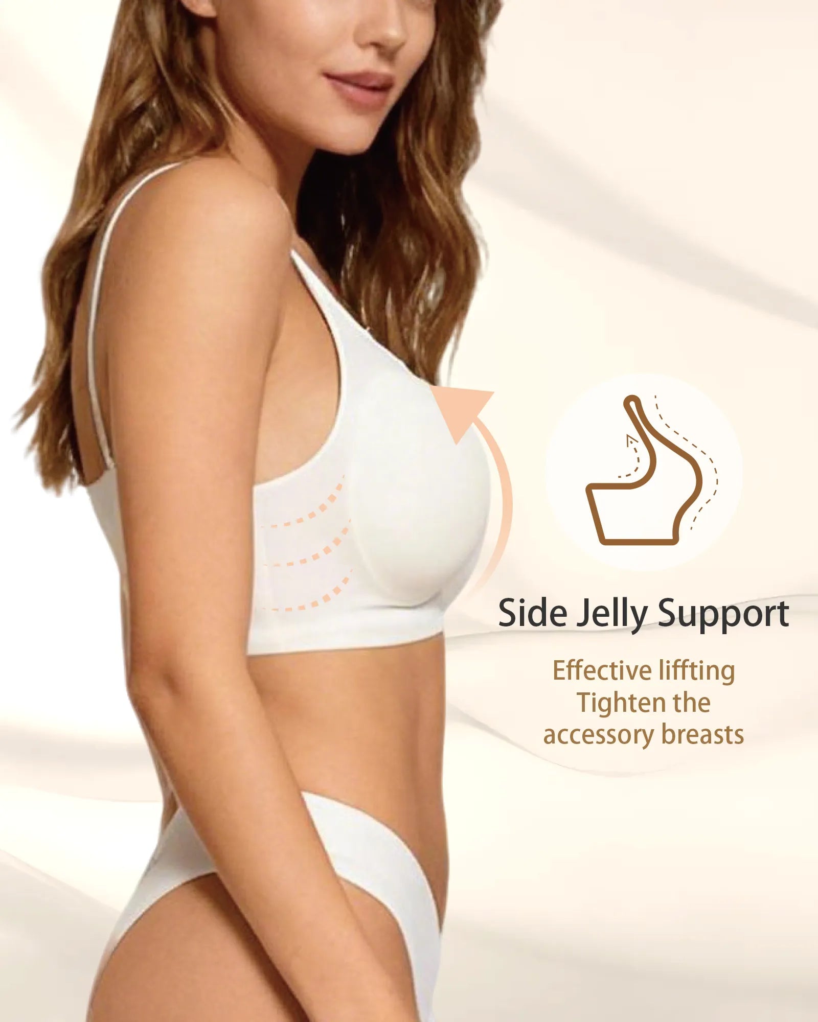 V Neck Scalloped Wireless Bra