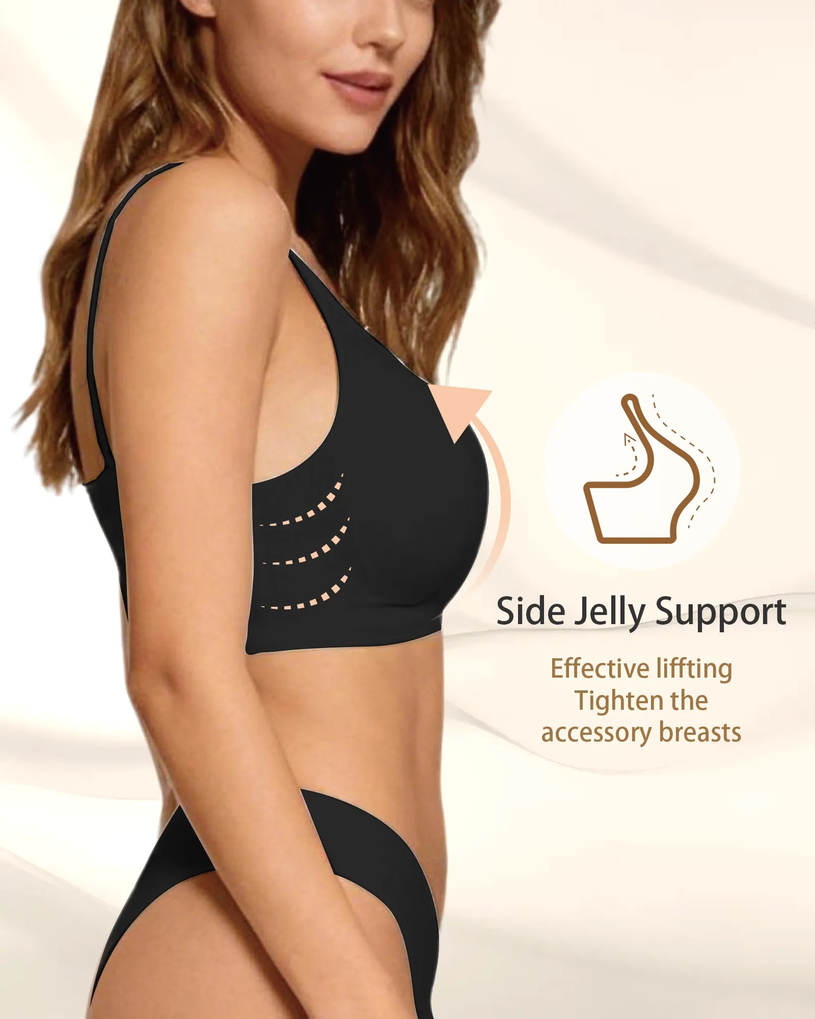 V Neck Scalloped Wireless Bra