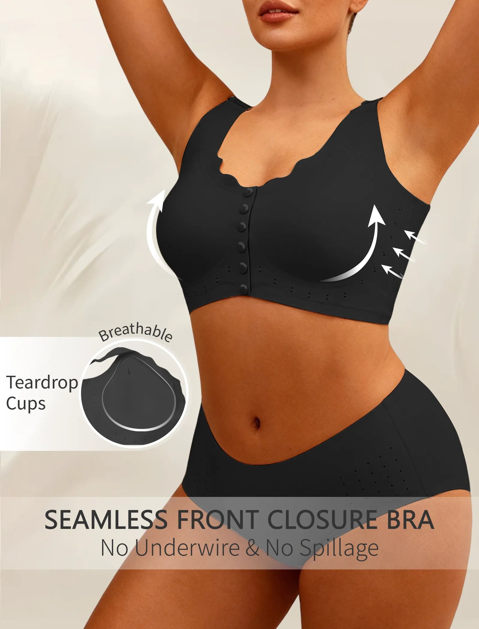 Plus Size Comfort Wireless Front-Close Bra