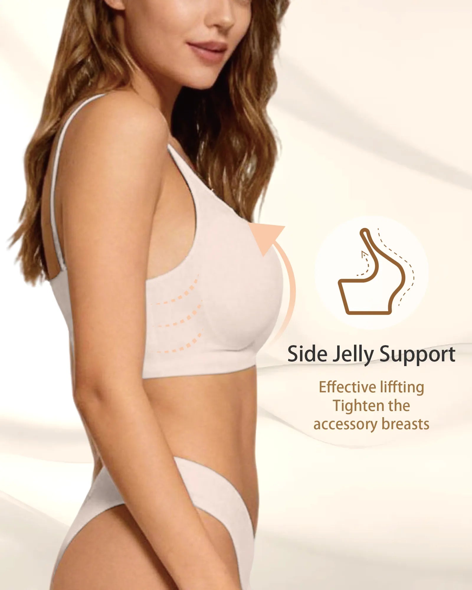 V Neck Scalloped Wireless Bra
