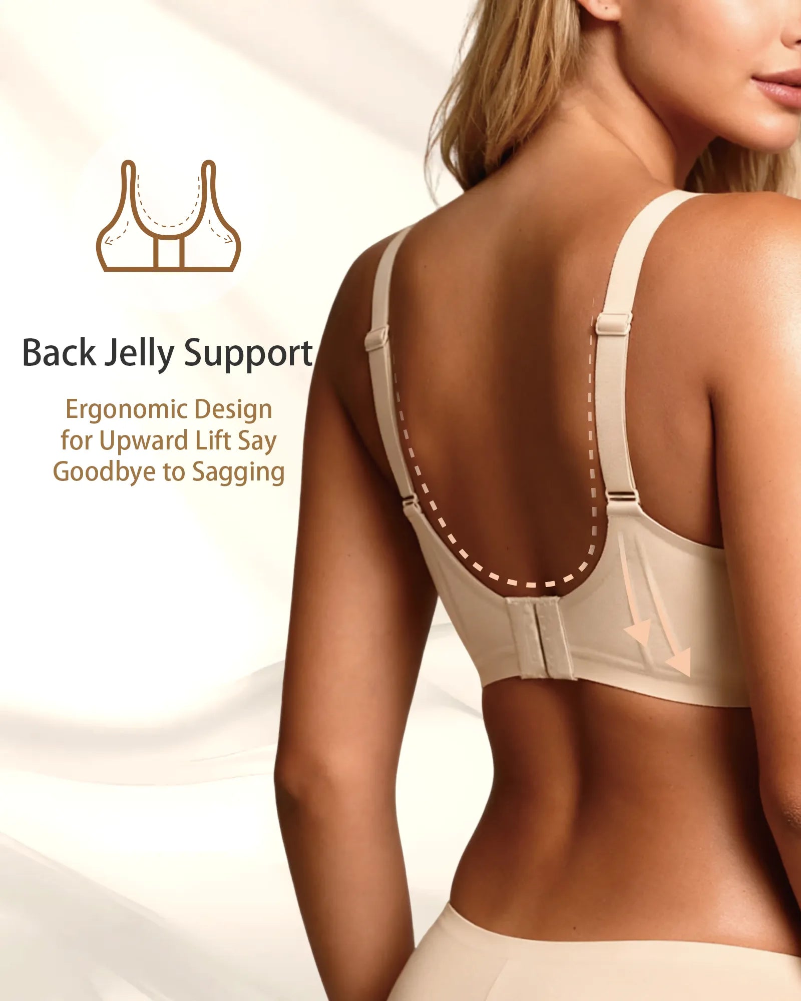 V Neck Scalloped Wireless Bra