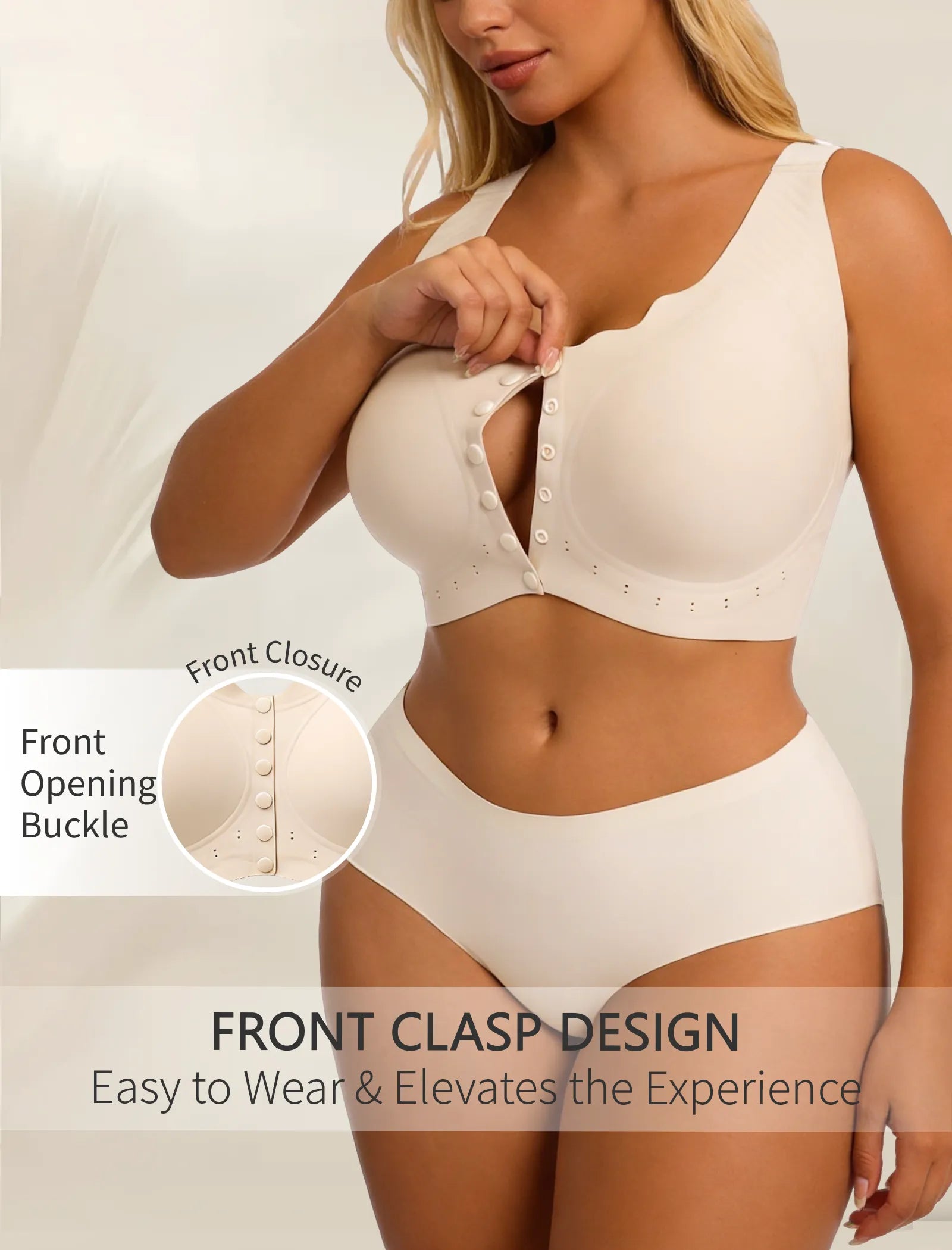 Plus Size Comfort Wireless Front-Close Bra